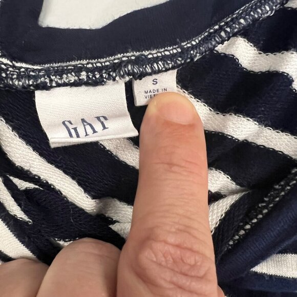 Gap Women's Short Sleeve Striped Shift Dress Navy/White Size Small Knee Length - Picture 8 of 9